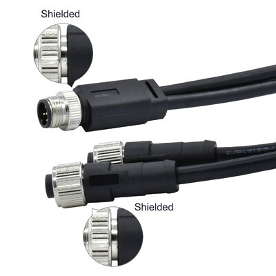 M8 4-Pin Rundsteckverbinder für Sensoren, vergossen, Y-Typ-Splitter, 26AWG x 4C PUR-Kabel, IP67 für Fahrzeugsignale