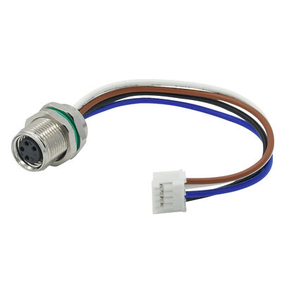 M8 a Codiert 3 4 5 6 8 Pin Ip67 Wasserdichtes Lötwerk Typ Frontplattenanschluss mit Draht