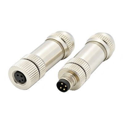 M8 Metallfelddraht Schraubverbindung Schild 3Pin 4Hole IP67 wasserdichtes Kabel Stecker für Automobil männliche Anwendung