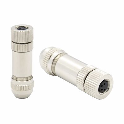 M8 Metallfelddraht Schraubverbindung Schild 3Pin 4Hole IP67 wasserdichtes Kabel Stecker für Automobil männliche Anwendung