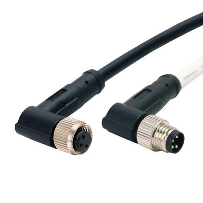 Wasserdichtes Verbindungsstück-weibliches rechtwinkliges Rundsteckverbinder-Sensor-Kabel der Automatisierungs-IP68