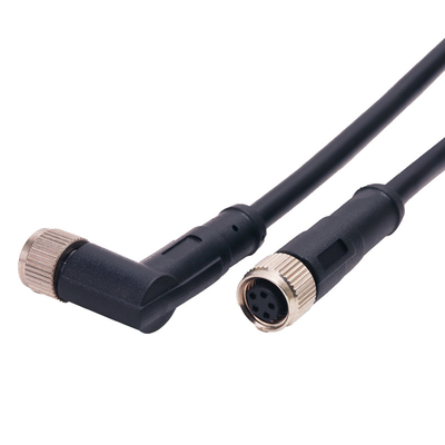 Wasserdichtes Verbindungsstück-weibliches rechtwinkliges Rundsteckverbinder-Sensor-Kabel der Automatisierungs-IP68