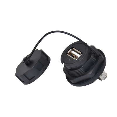 Industrielles Verbindungsstück des Ethernet-IP67, Buchse USBs 2,0 mit Abdeckung