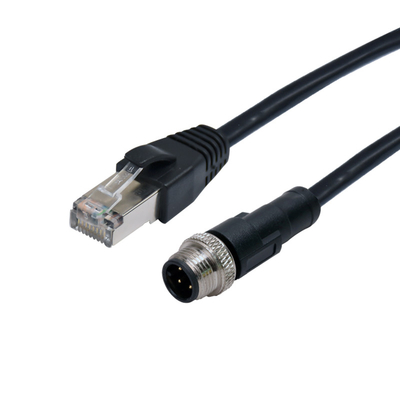 Industrielles Ethernet-Verbindungsstück RJ45 Cat5e bis Code 3 Pin Male To Male Connector M12 A