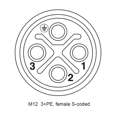 M12 S kodierte Stiftwasserdichten Front Panel Mount With Pigtail-Stecker der Verbindungsstück-Frau-4