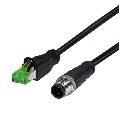 Wasserdichtes M12 D-kodiertes Cirtular dem Verbindungskabel zu des Ethernet-RJ45 des Kabel-RJ45 mit Verbindungsstück M12