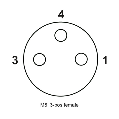 M8 Frau 3 verknüpfbare Versammlung Pin 3pin 3p ringsum Loch-Metallstecker 3P des Rundsteckverbinder-ip67 M8 geraden
