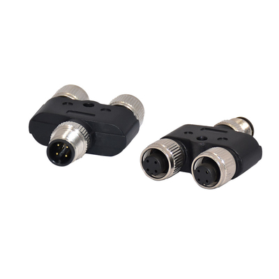 Kundengebundene wasserdichte y-Art M12 8 Frau Pin 2 bis 1 männlicher Verbindungsstück-Adapter M12 8 Polen für y-Form-Teiler-Kabel