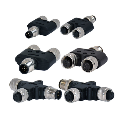 Kundengebundene wasserdichte y-Art M12 8 Frau Pin 2 bis 1 männlicher Verbindungsstück-Adapter M12 8 Polen für y-Form-Teiler-Kabel