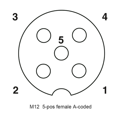 Teiler-wasserdichtes Verbindungsstück M12 A M12 5pin T Mann zu weiblichem Adapter 2 kodierend