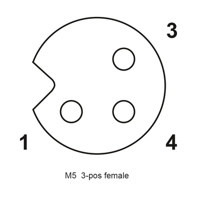 M5 imprägniern 3 Pin Male Female Connector Left/rechtwinkliges Gestaltungskabel