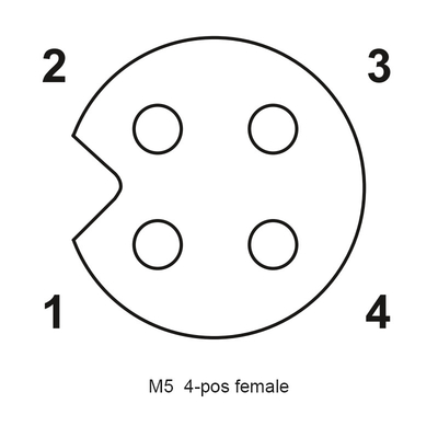 Gerade geformt imprägniern das Kabel-Verbindungsstück 4P 5P 3P 2P ein weibliches Verbindungsstück M5 kodierend