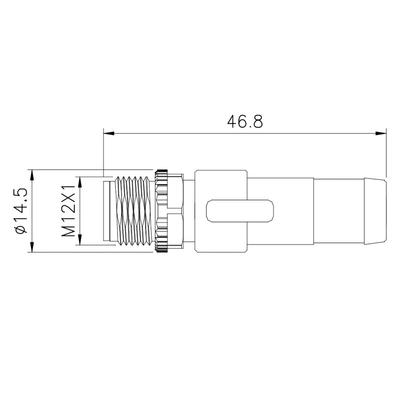 Männlich-weibliches Verbindungsstück wasserdichter 4 Pin M12 Anschlusswiderstand Pin Plug des Sensor-Stecker-Ip67 M12