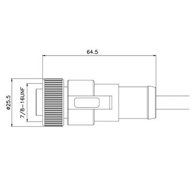 mechanische Kabel-Verbindungsstücke 250V 5P 7/8 Zoll-gerade Gestaltungsfrau 5 Pin Connector