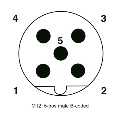 wasserdichtes Verbindungsstück 5Poles M12 Code PWB-Platten-Berg-Verbindungsstück des 90 Grad-Manna schirmte ab