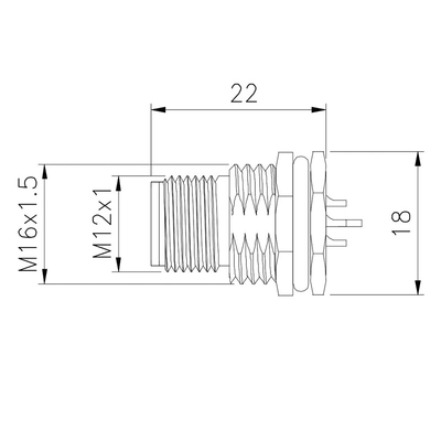 Lötmittel-Art Verbindungsstück der Produktionsautomatisierungs-M12 wasserdichte des Verbindungsstück-300V 8 Pin Straight