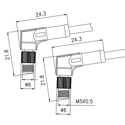 Männliches gerades Verbindungsstück formte Rundsteckverbinder des Kabel-4Pin M5 für Sensor