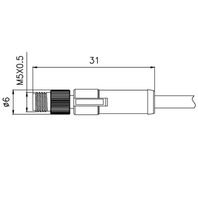 Männliches gerades Verbindungsstück formte Rundsteckverbinder des Kabel-4Pin M5 für Sensor