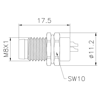 Lötmittel-Art wasserdichtes Verbindungsstück M8 ein Code 3 B D Pin PA66