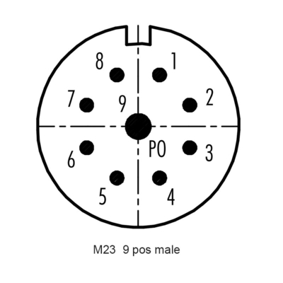 M23 9 Schrauben-Versammlungs-Verbindungsstück CuZn Pin PA66 Metall500 Zyklen