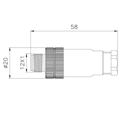 Gerades wasserdichtes rundes Verbindungsstück 4A AWG24 CuZn M12 für Automatisierung