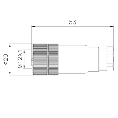 Platten-Plastikberg CuZn PAs M12 industrieller wasserdichter Verbindungsstück-0.75mm2