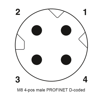 M8 Ellbogen-Versammlungs-Verbindungsstück des Faden-TPU PA66 90 Grad D kodieren ROHS 4 Pin