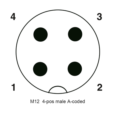 Ein des Code-4 Pin Males 0.5A M12 Befestigungs-Faden des Platten-Berg-wasserdichter Verbindungsstück-PG9