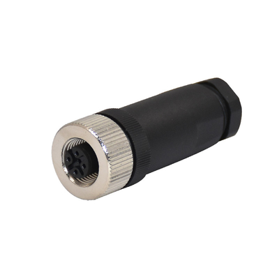 Runden-Rundsteckverbinder 4 Wireable M12 abnehmbarer IP67 CuZn wasserdichten Verbindungsstück-Pin RG PA66