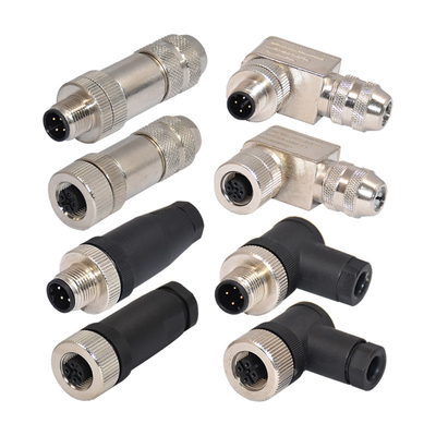 Runden-Rundsteckverbinder 4 Wireable M12 abnehmbarer IP67 CuZn wasserdichten Verbindungsstück-Pin RG PA66