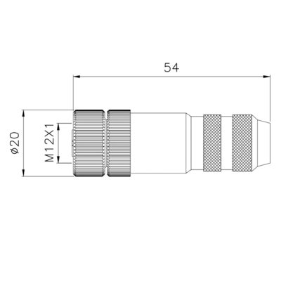 Schrauben-Verbindungsstück IP67 5p 8p A CuZn M12 kodierte wasserdichtes weibliches Verbindungsstück-PA66 TPU