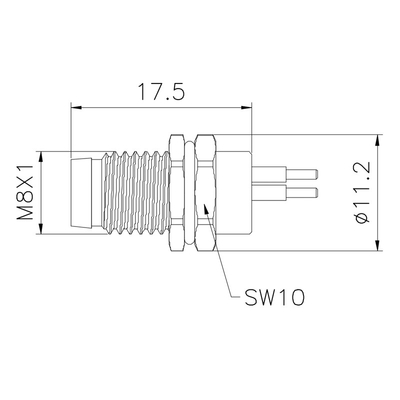 Wasserdichtes Verbindungsstück IP67 3 des Flansch-Sockel-M8 8 Pin PWB-Berg 250V