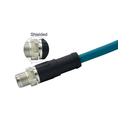 Wasserdichter geformter Code-Verbindungsstück-Au-Kontakt M12 X für Ethernet-Schnittstelle