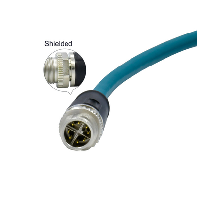 Wasserdichter geformter Code-Verbindungsstück-Au-Kontakt M12 X für Ethernet-Schnittstelle