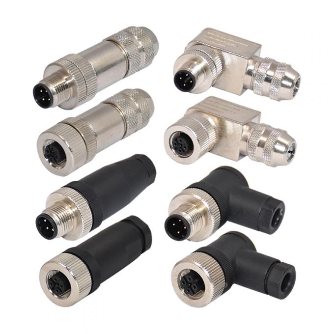 Stabilität IP67 CuZn M12 4 Pin Connector Waterproof Aerospace Power 3